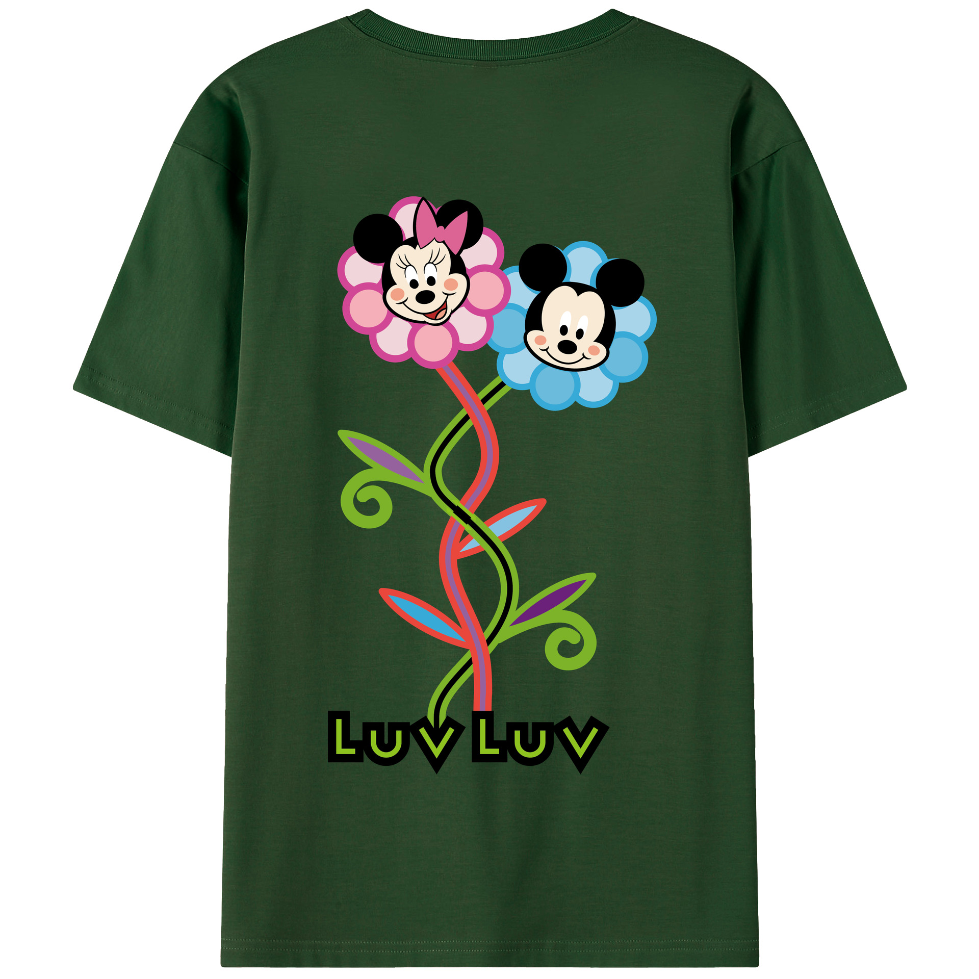 （画像用） ミッキーマウス Mickey Mouse 綿100％半袖Tシャツ（背面プリント）